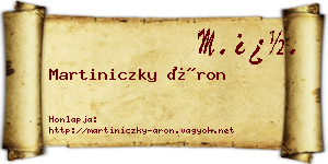 Martiniczky Áron névjegykártya